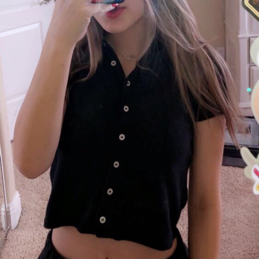 john galt/brandy button down crop top